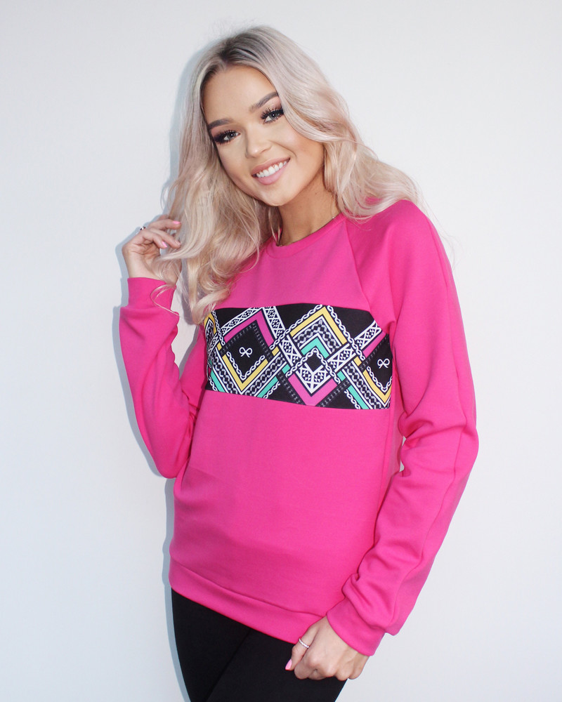 COLORFUL ETHNIC SWEATSHIRT FUCHSIA