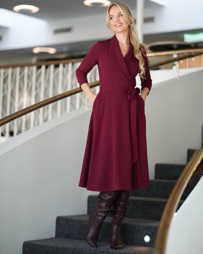 MOON MIDI DRESS BORDEAUX