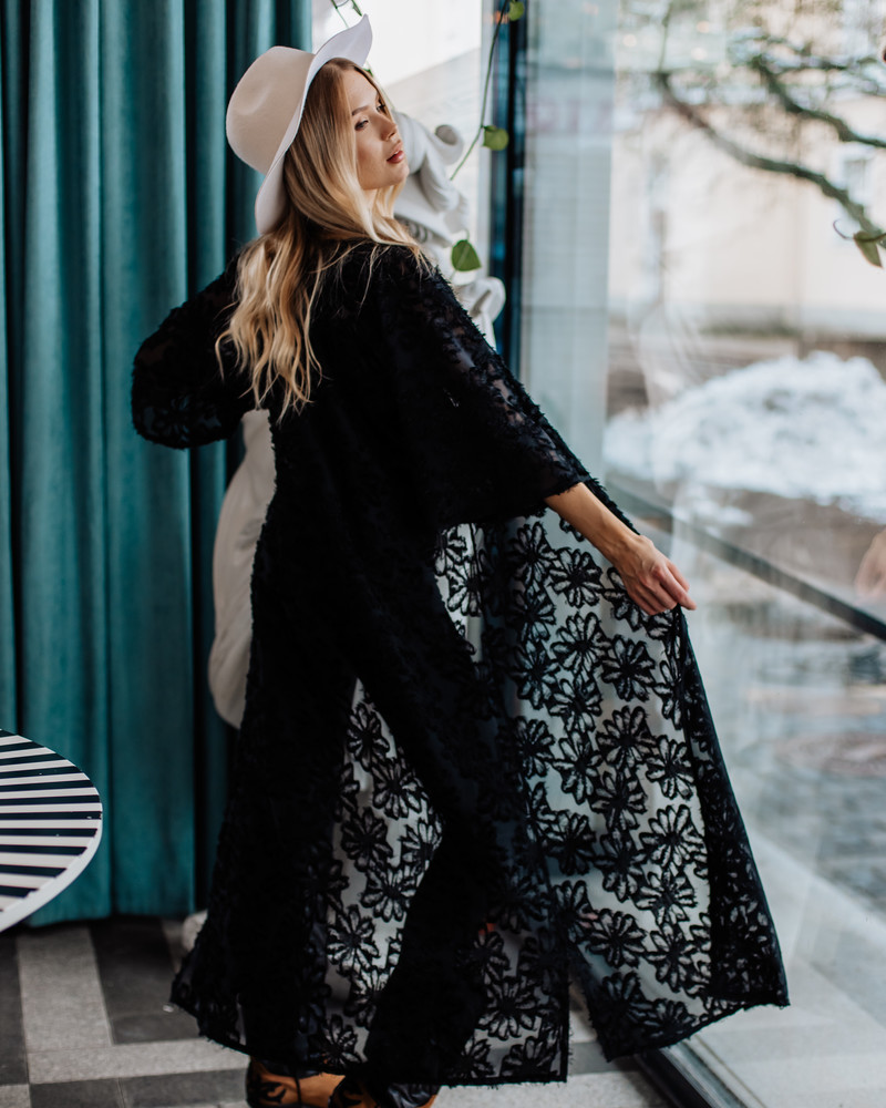 FLYAWAY KIMONO BLACK