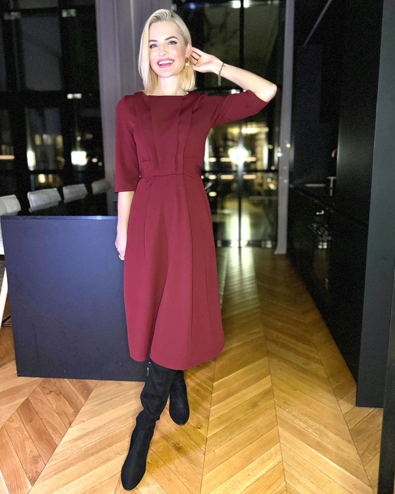 CLASSY MIDI DRESS BORDOUX