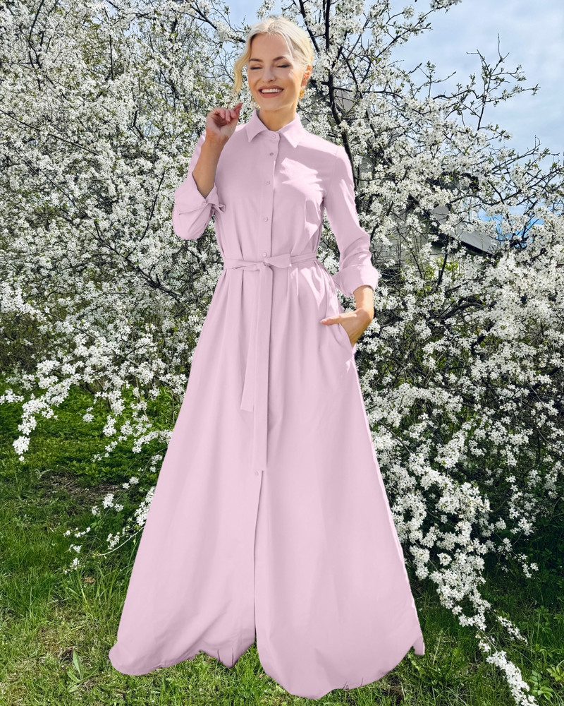 SHIRT MAXI DRESS LIGHT PURPLE