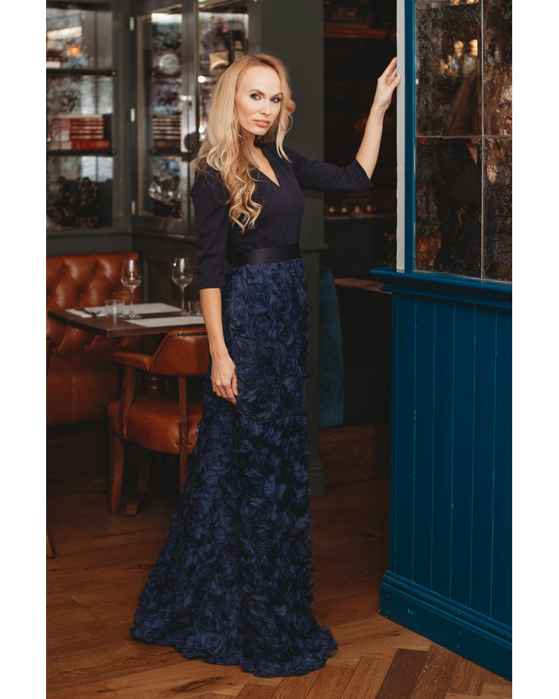 FLOWER POWER MAXI DRESS BLUE