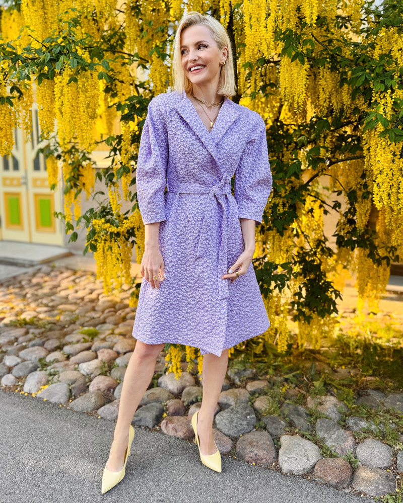 SKY MIDI DRESS JACQUARD LILAC