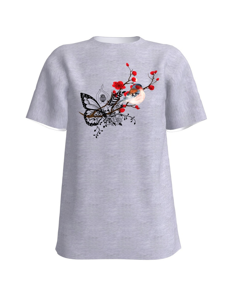 BIRD T-Shirt H UNISEX White light grey