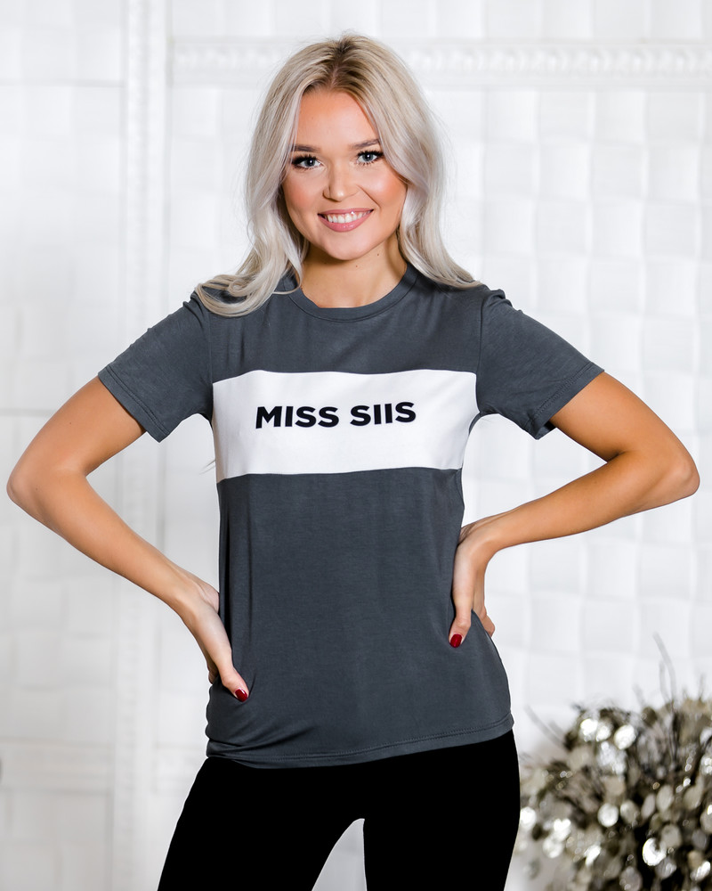 MISS SIIS T- SHIRT DARK GREY