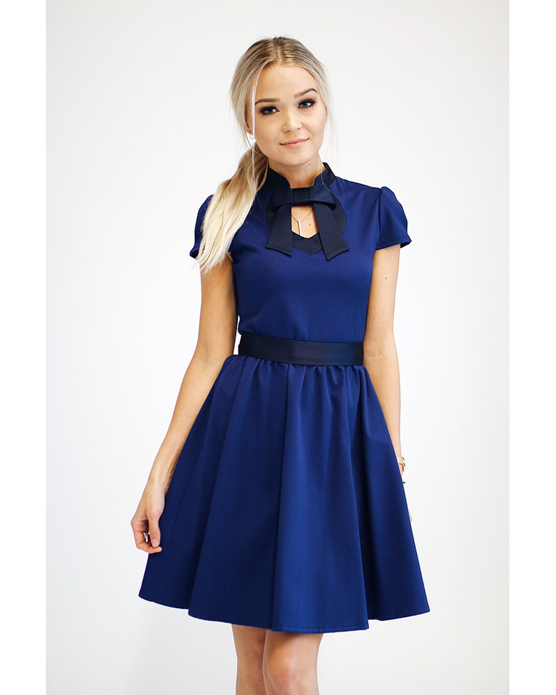 DOLLABLE DRESS SUEDE NAVY BLUE