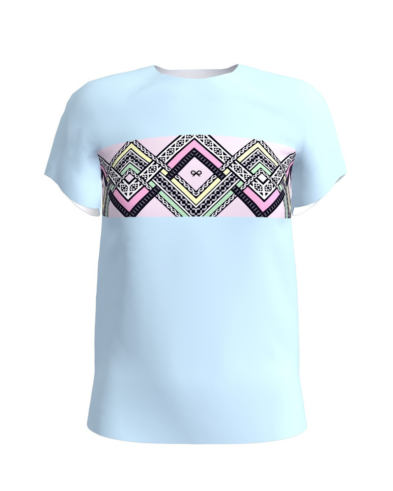 COLORFUL ETHNIC T-SHIRT BLUE