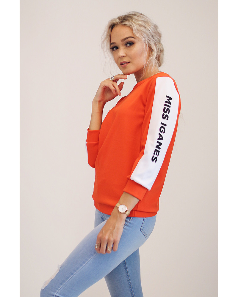 CUSTOM SLOGAN - ORANGE S. SWEATER