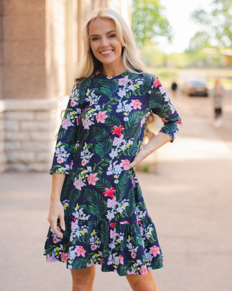 LILY QUARTER FRILL DRESS BLACK