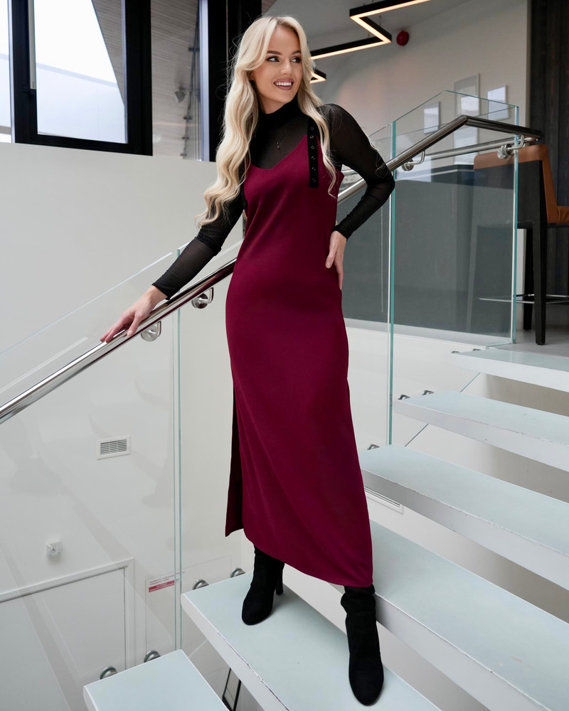 MIDI DRESS SPIRIT BORDEAUX