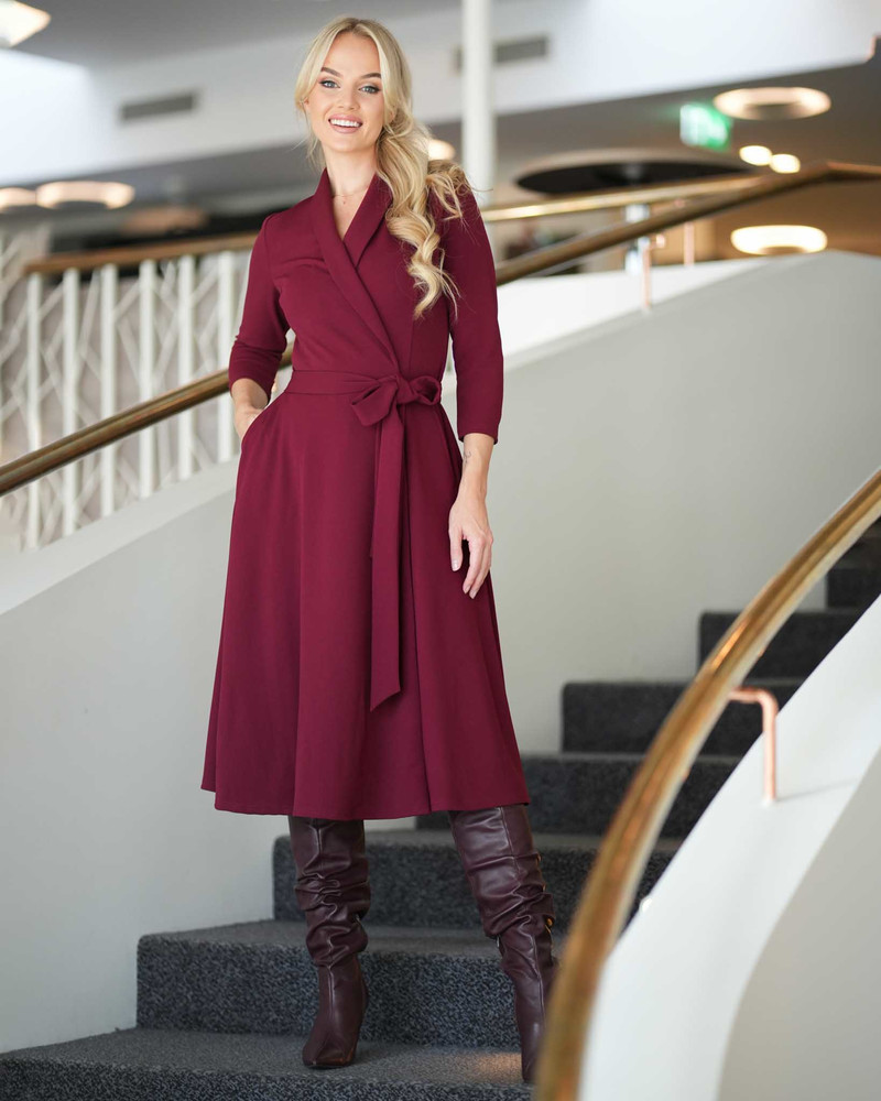 MOON MIDI DRESS BORDEAUX