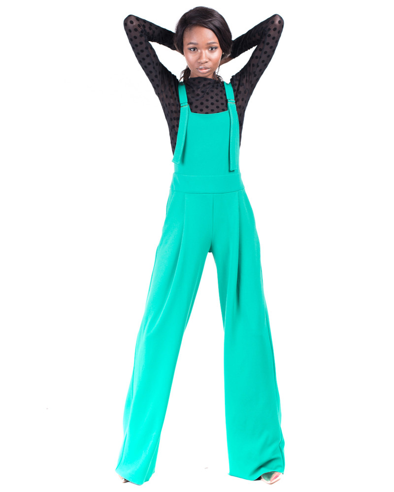 GREEN WIDE SUSPEND TROUSERS