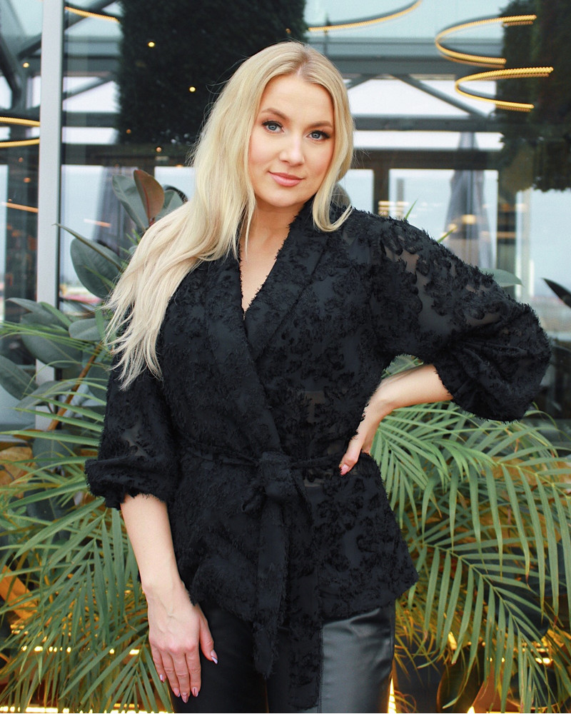 FRINGE JACKET FURRY BLACK
