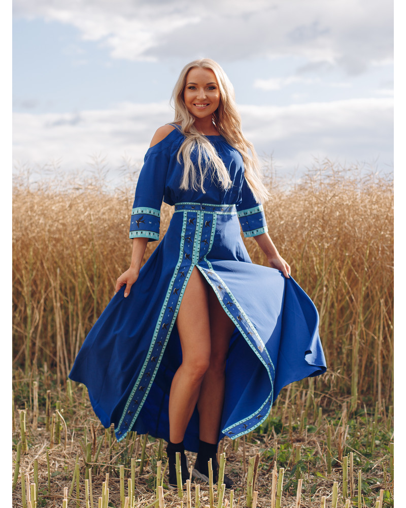 HARMONY MAXI SKIRT ELECTRIC BLUE