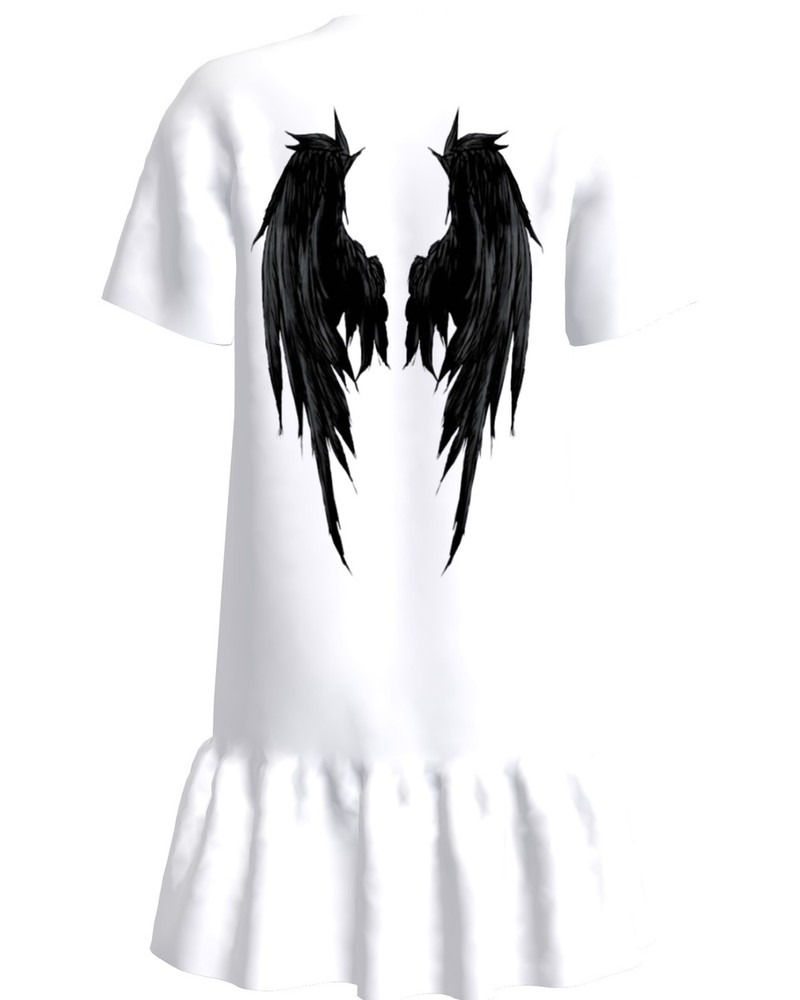 ANGEL FRILL DRESS WHITE