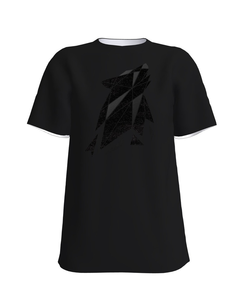 ABSTRACT WOLF WOMEN SLIM T-SHIRT BLACK