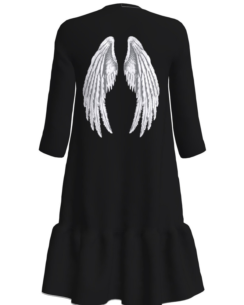 ANGEL FRILL DRESS BLACK
