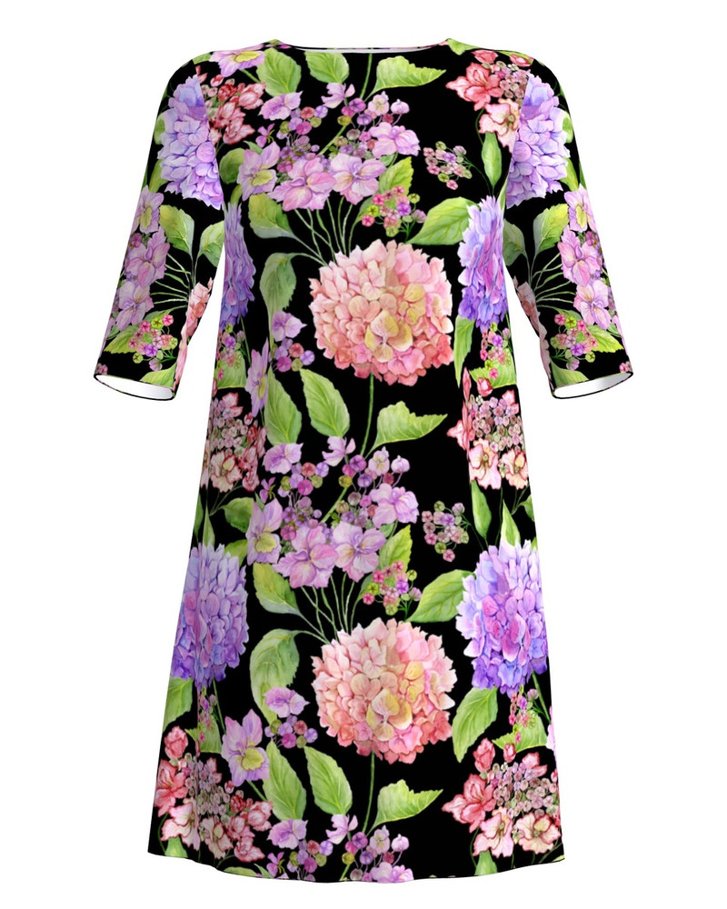 HORTENSIA QUARTER DRESS BLACK
