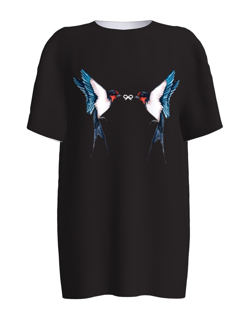 TWO SWALLOW SLIM T-SHIRT BLACK