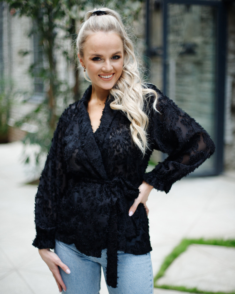 FRINGE JACKET FURRY BLACK