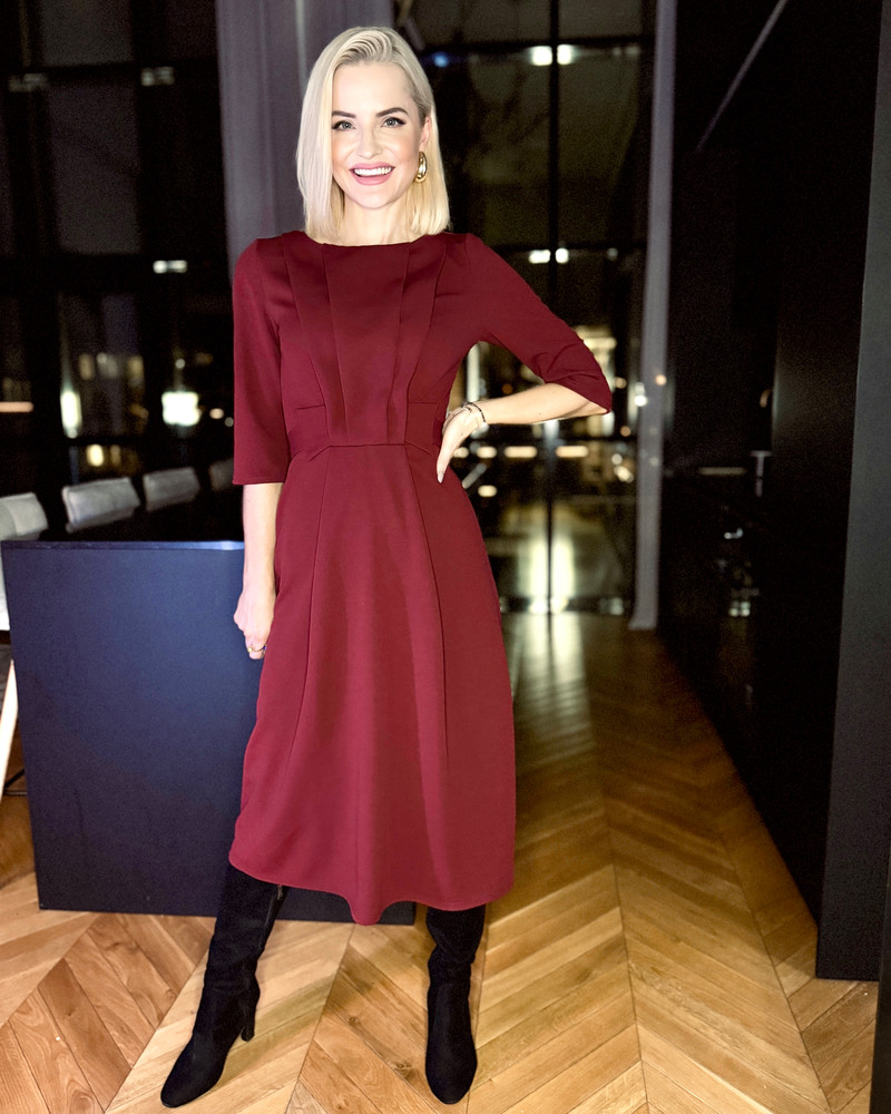 CLASSY MIDI DRESS BORDOUX