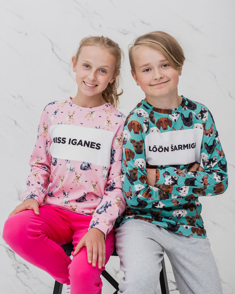 LÖÖN ŠARMIGA KIDS SWEATSHIRT GREEN PETS