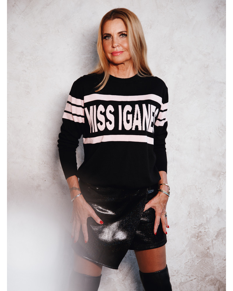 MISS IGANES KNIT SWEATER  BLACK
