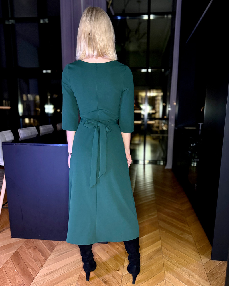 CLASSY MIDI DRESS DARK GREEN