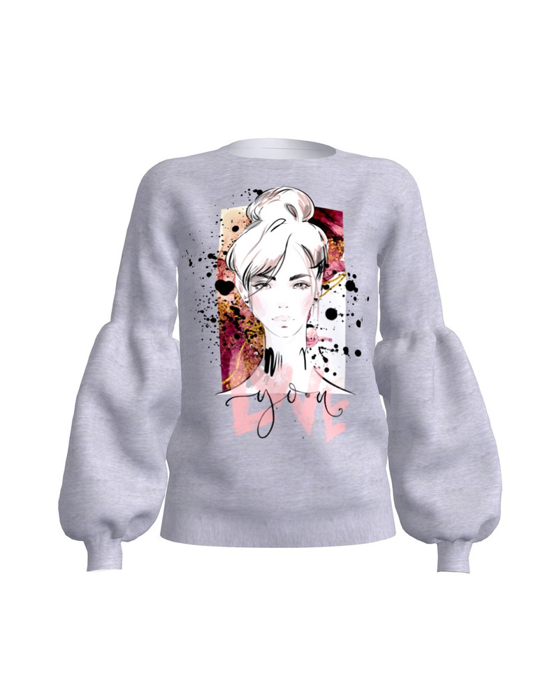 LOVE YOU ALICE SWEATSHIRT LIGHT GREY