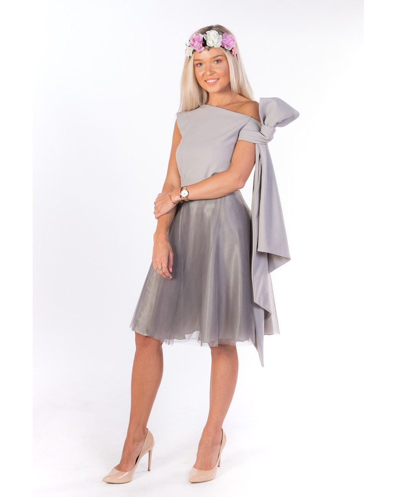 BOW PARTY TOP GREY