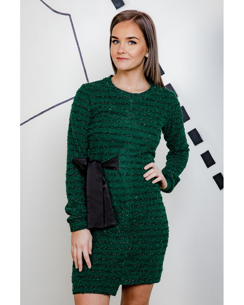 SHINY COOL CUT DRESS GREEN