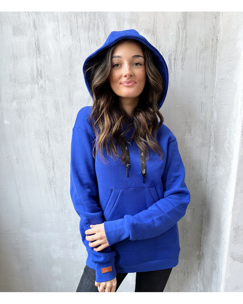 POCKET HOODED UNISEX SWEATSHIRT ELECTRIC BLUE