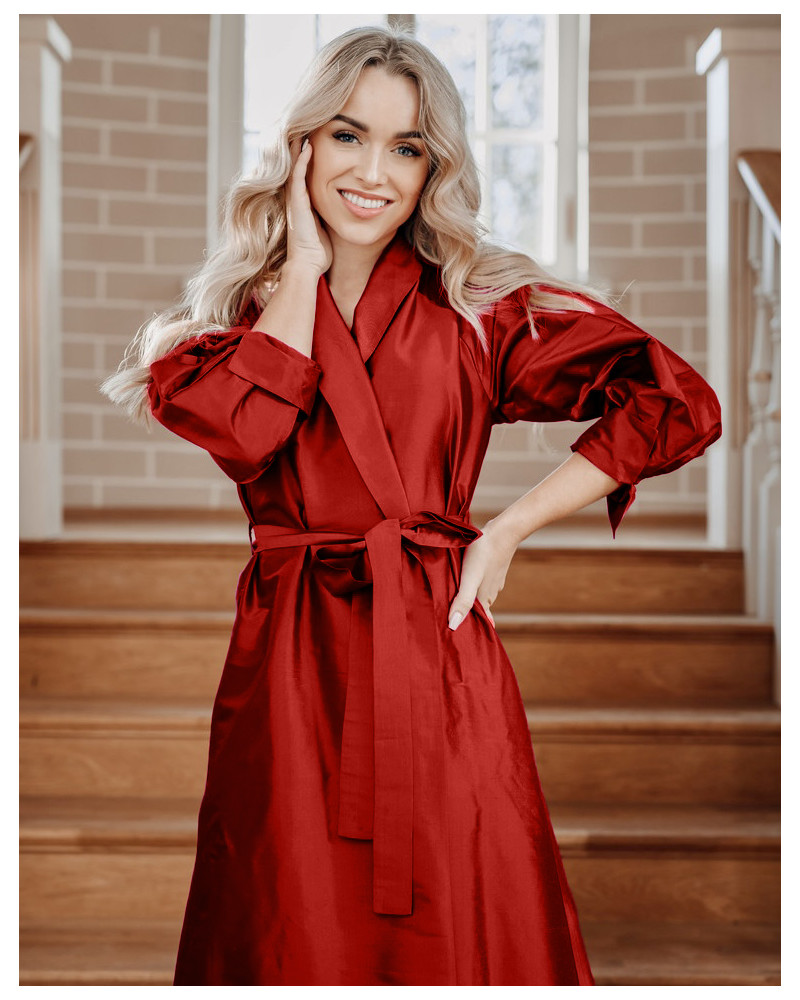 MOON MAXI SILK DRESS RED