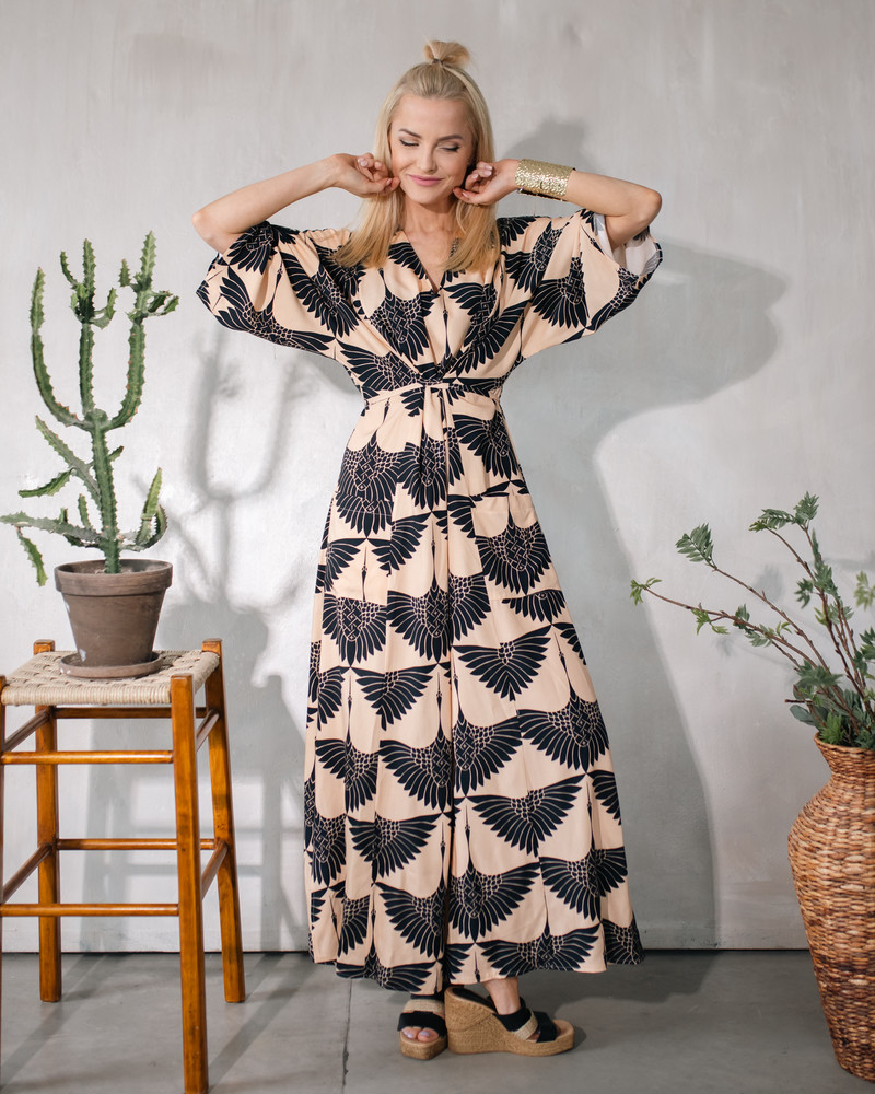 LETRIBE BOHO MAXI DRESS STORK