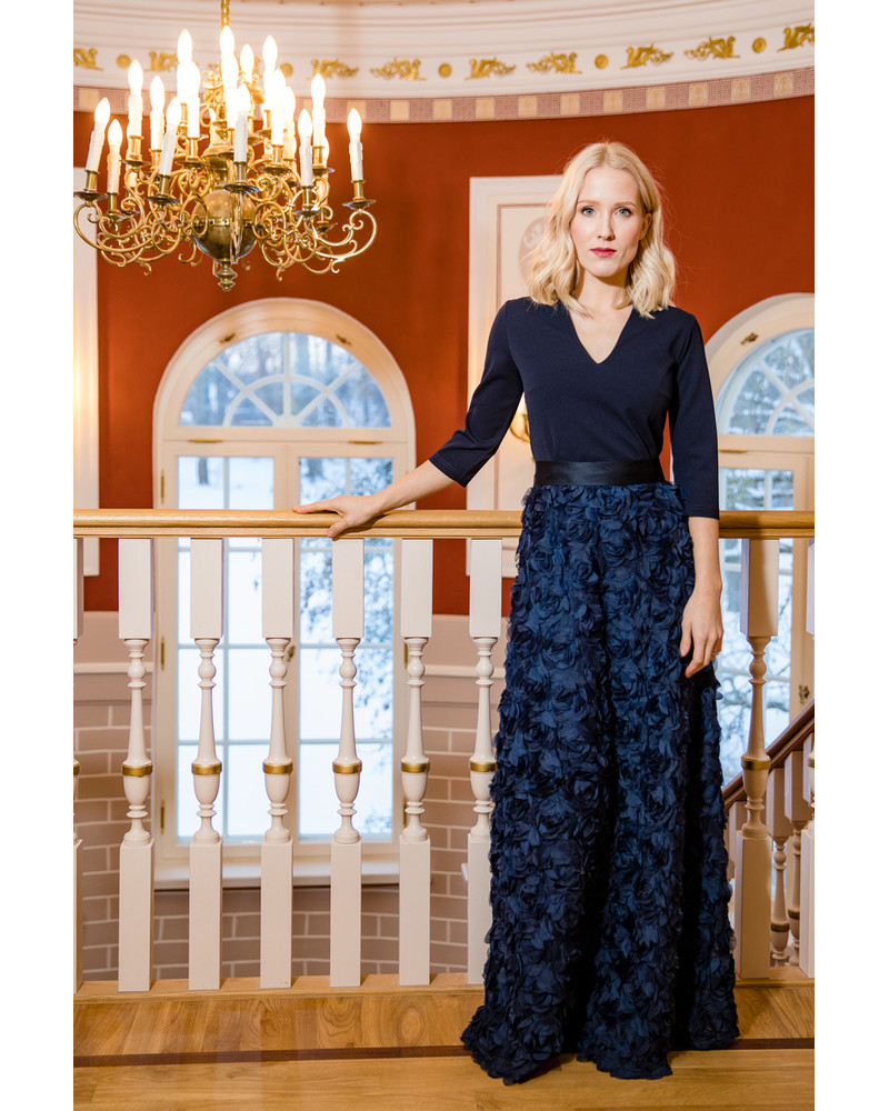 FLOWER POWER MAXI DRESS BLUE