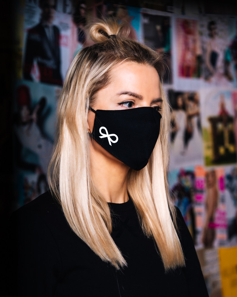 FACE MASK BOW BLACK-1 PIECE