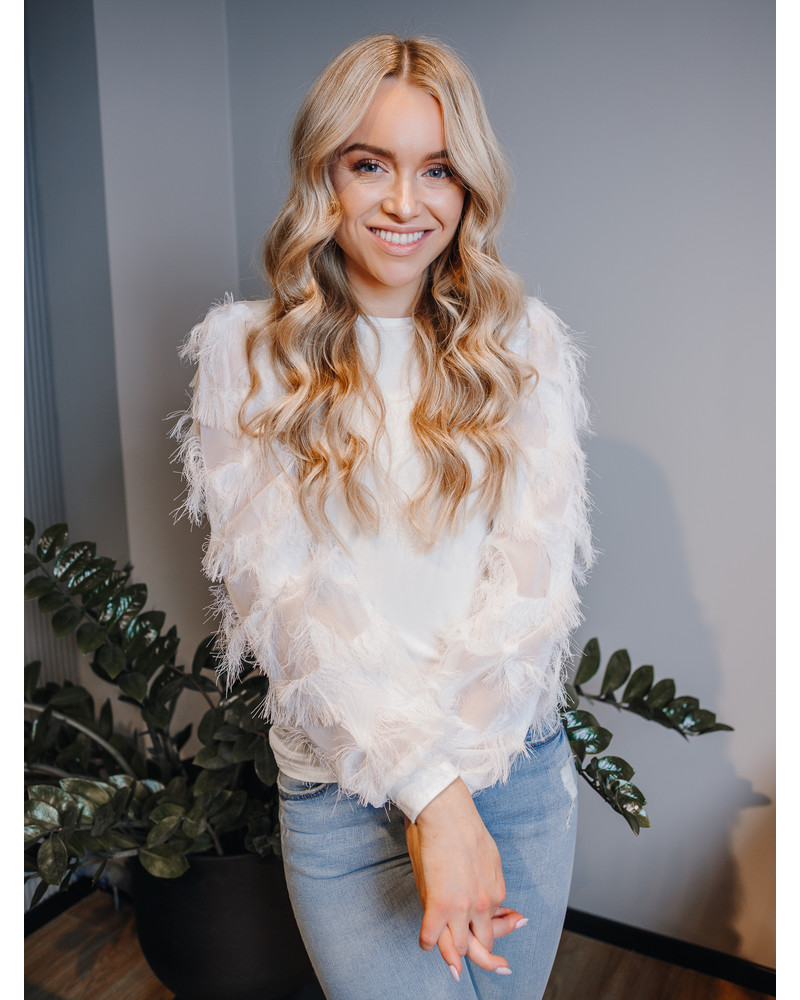 FRINGE SLEEVES SHIRT WHITE