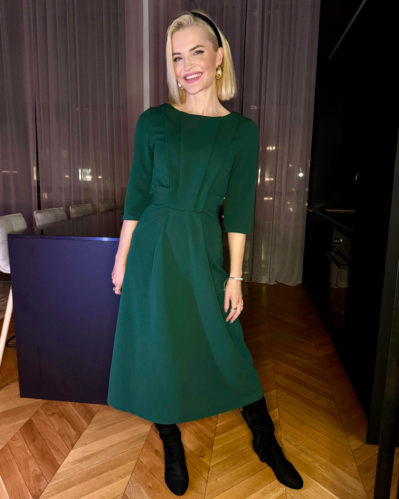 CLASSY MIDI DRESS DARK GREEN