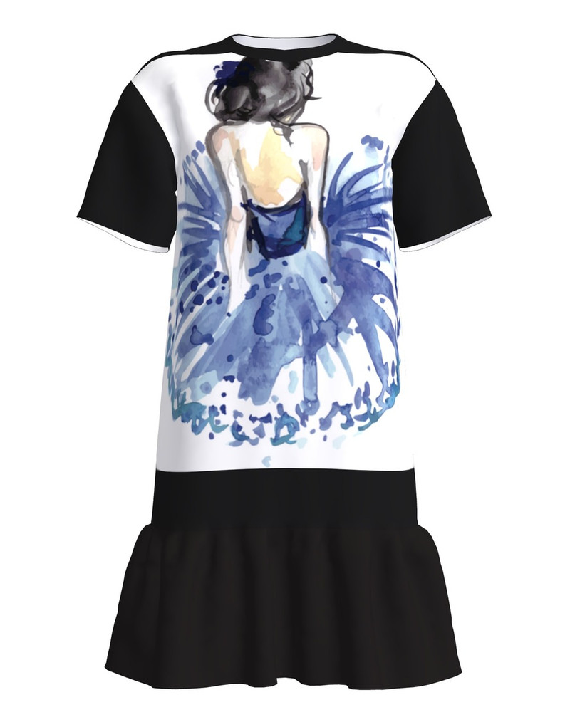 Never Give Up T-Shirt Dress With Frill