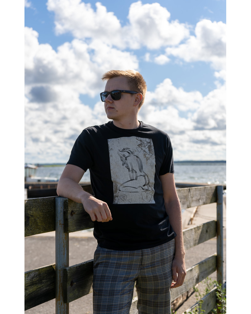 MYSTERIOUS WOMAN BLACK T-SHIRT FOR HIM