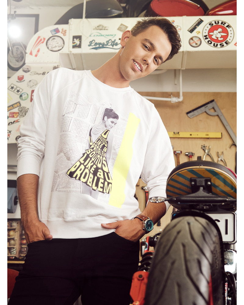 SOUNDS LIKE RAGLAN UNISEX SWEATSHIRT WHITE