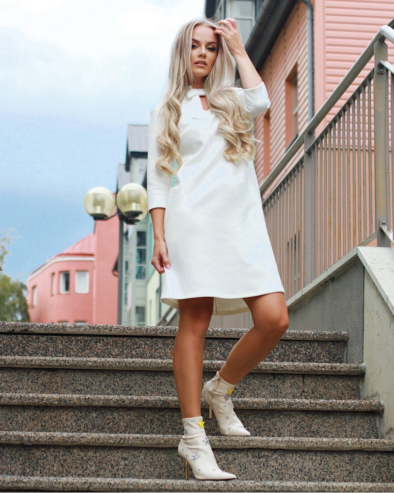 DOLLABLE DRESS SUEDE WHITE