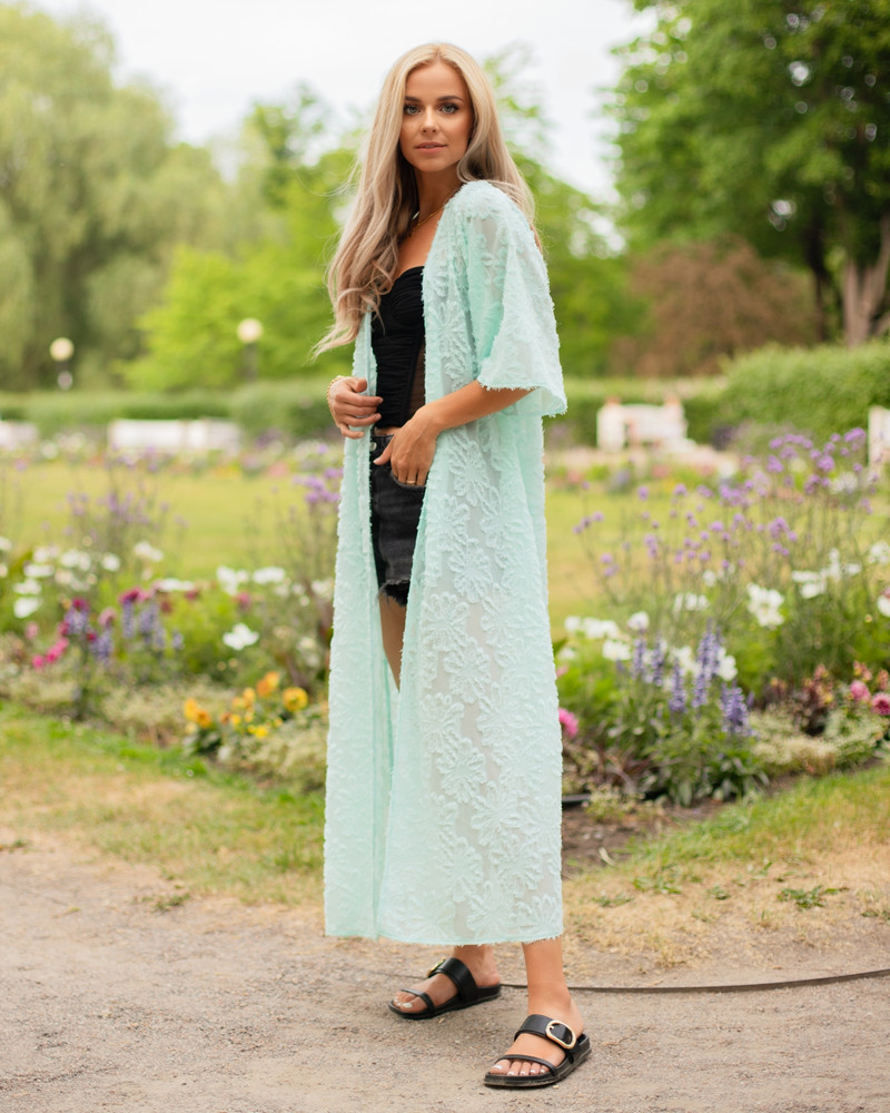 FRINGE FLYAWAY KIMONO MINT