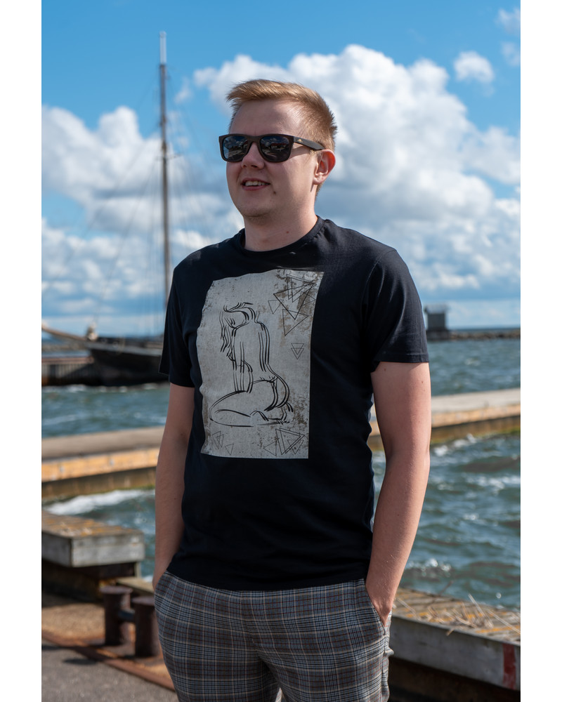 MYSTERIOUS WOMAN BLACK T-SHIRT FOR HIM