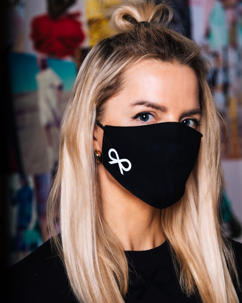 FACE MASK BOW BLACK-1 PIECE