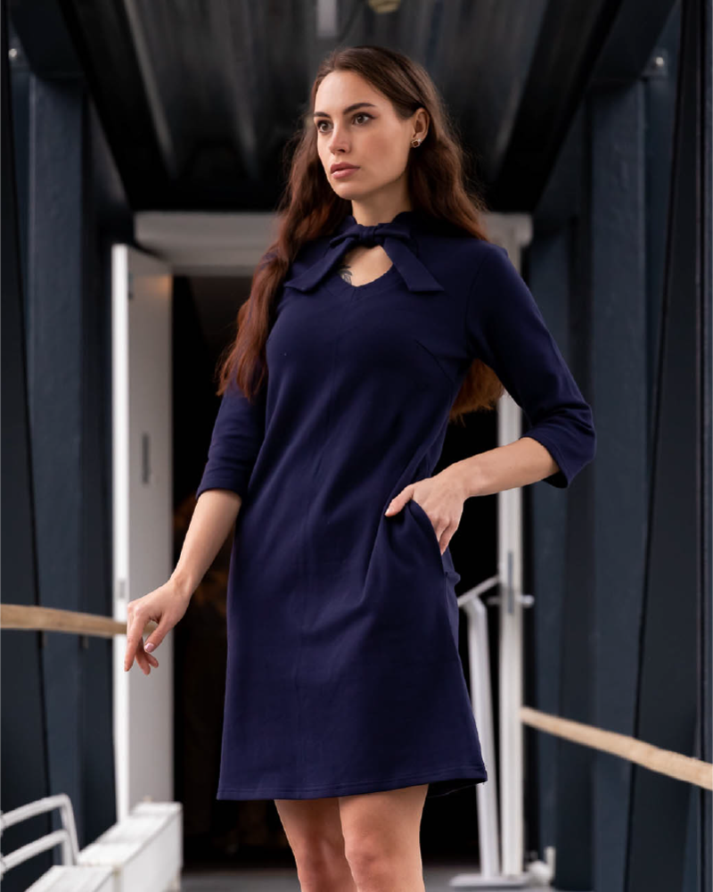 DOLLABLE SWEATER DRESS NAVY