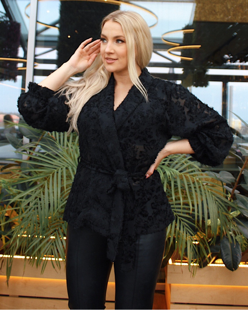FRINGE JACKET FURRY BLACK