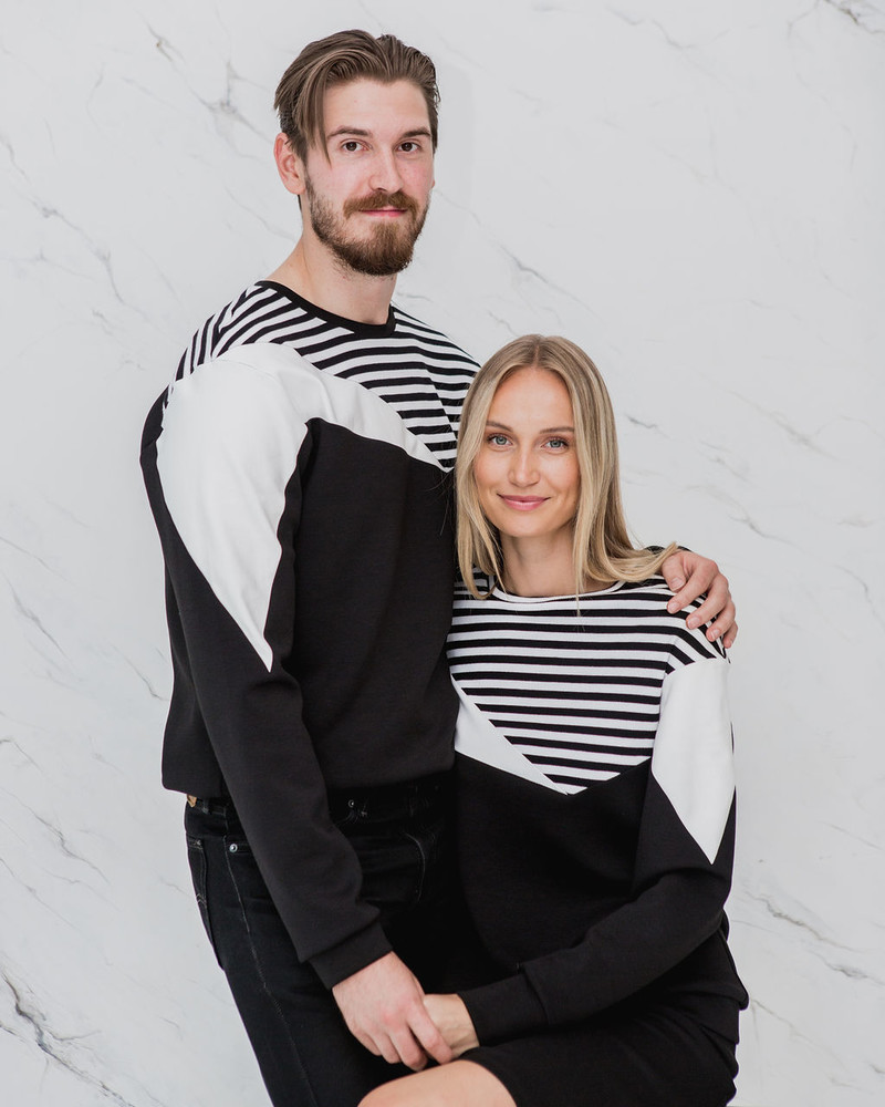 TRIANGLE RAYS UNISEX SWEATSHIRT BLACK STRIPE