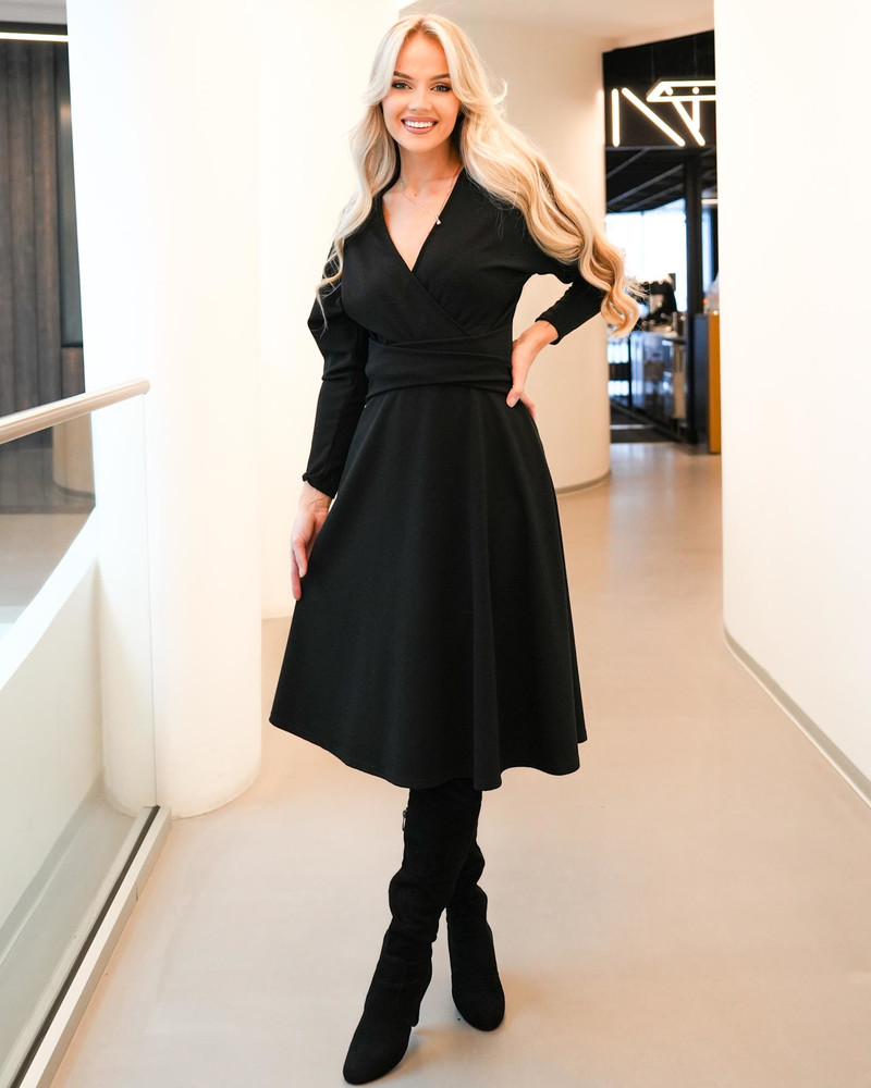 MIDI DRESS TIMELESS CREPE BLACK