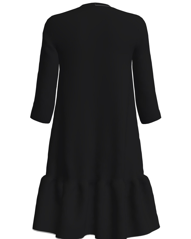ABSTRACT WOLF FRILL DRESS BLACK